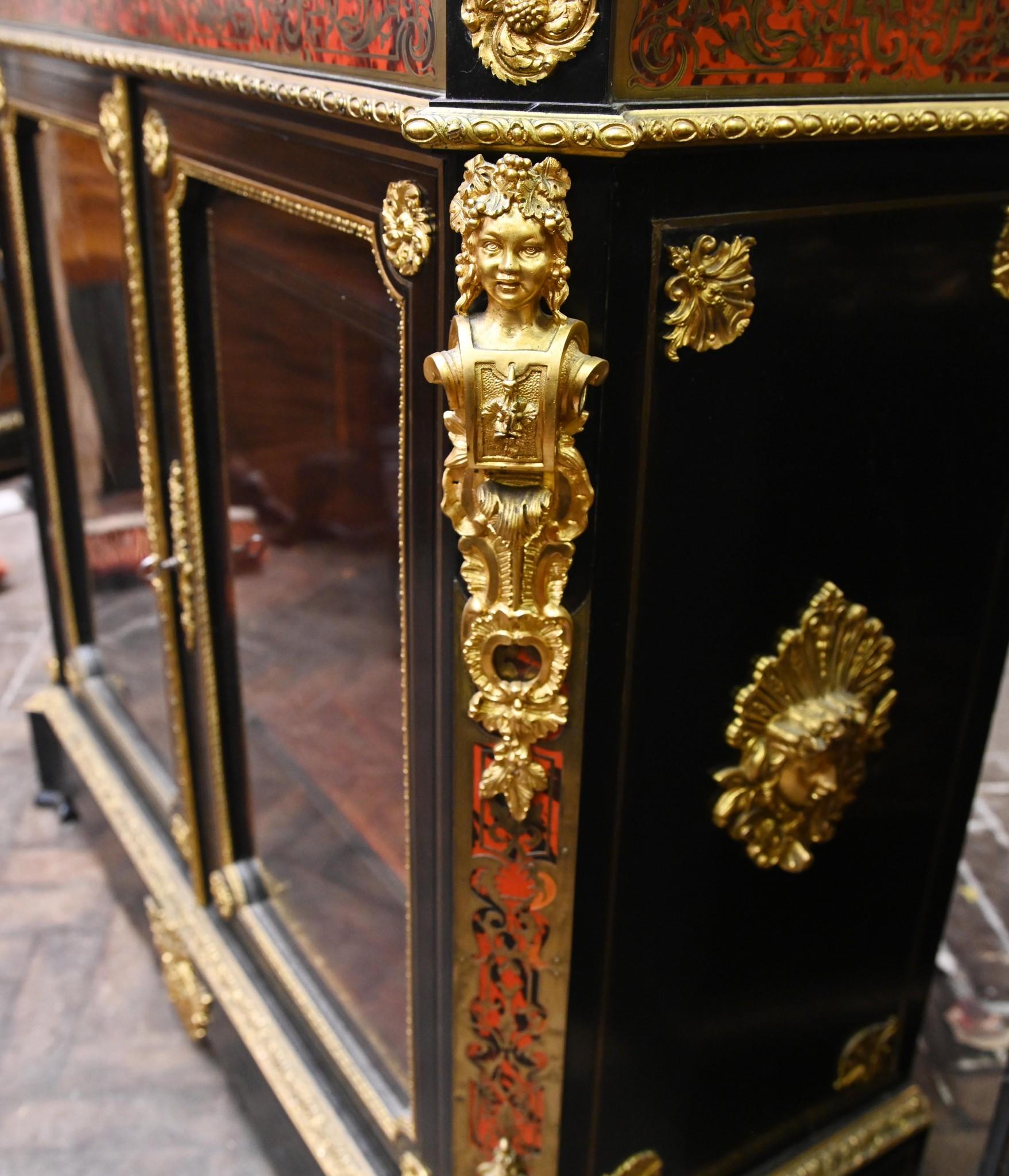 Antique Boulle Cabinet Vitrine Napoleon III 1860 For Sale 1