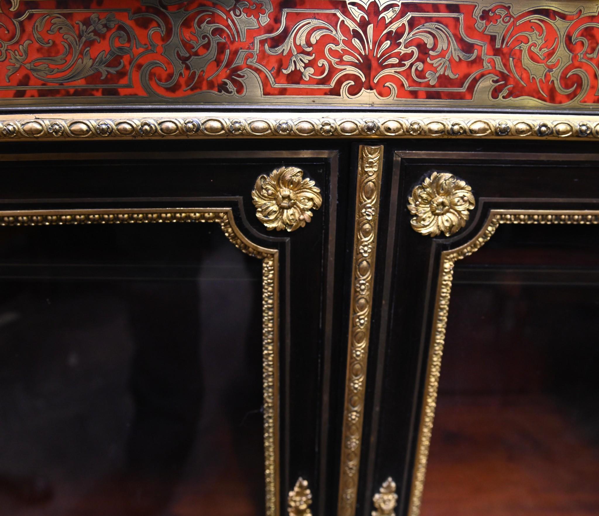 Antique Boulle Cabinet Vitrine Napoleon III 1860 For Sale 2