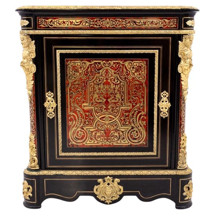 Antica cassettiera Boulle della metà del XIX secolo, Francia. in vendita