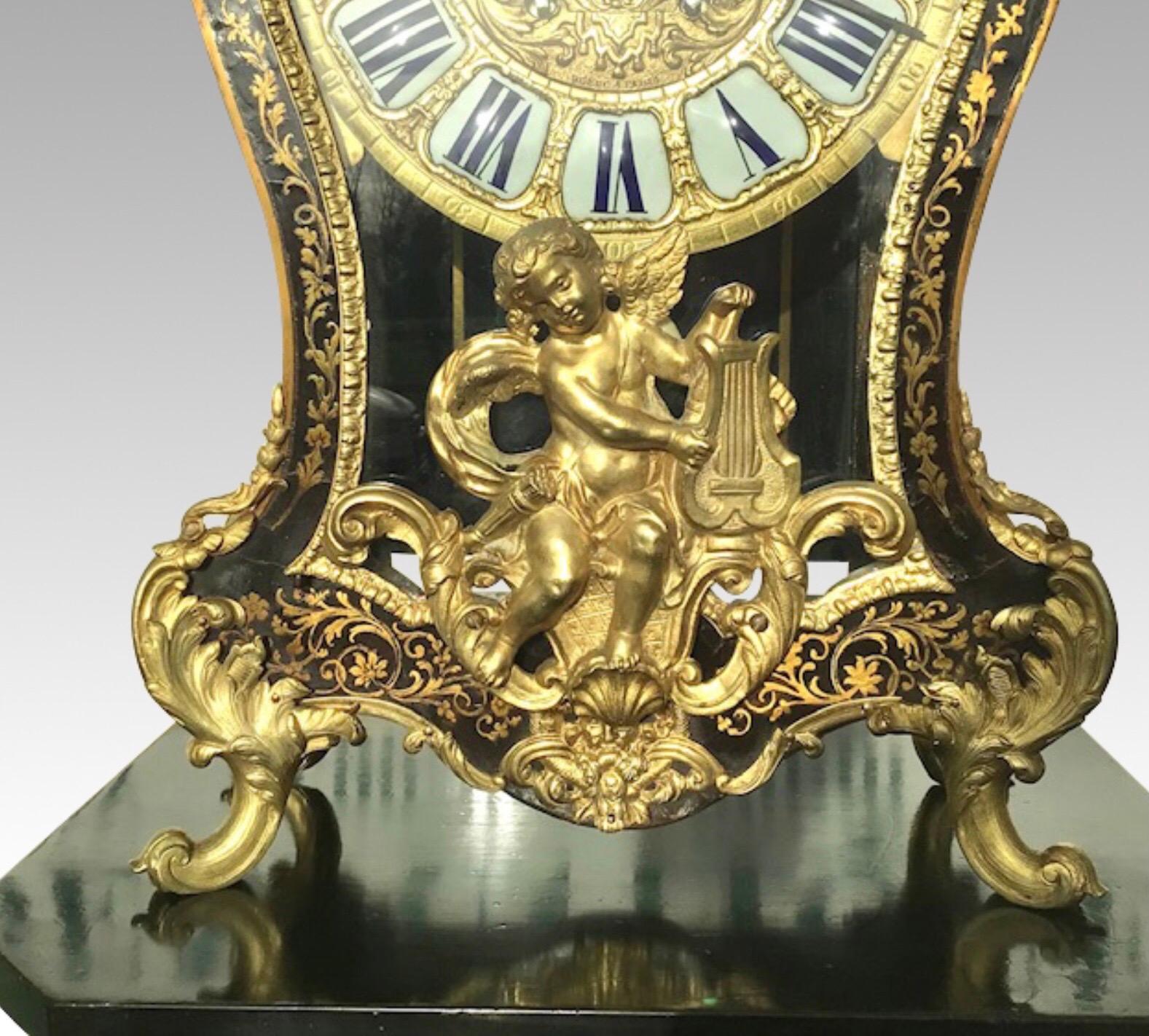 Antique Boulle Pedestal Clock by Dubuc Paris 5