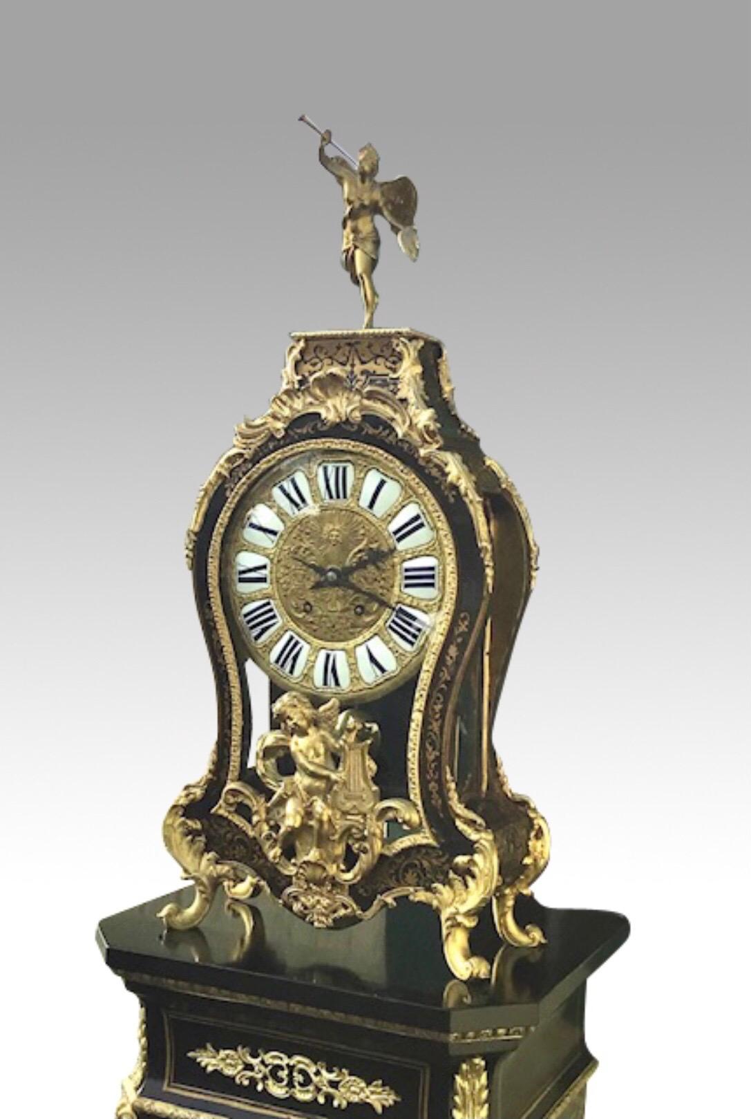 Antique Boulle Pedestal Clock by Dubuc Paris 9