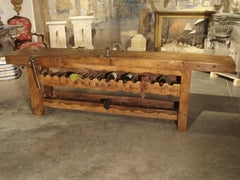 Antique Bourgogne French Wine Carrier Converted from a Workbench