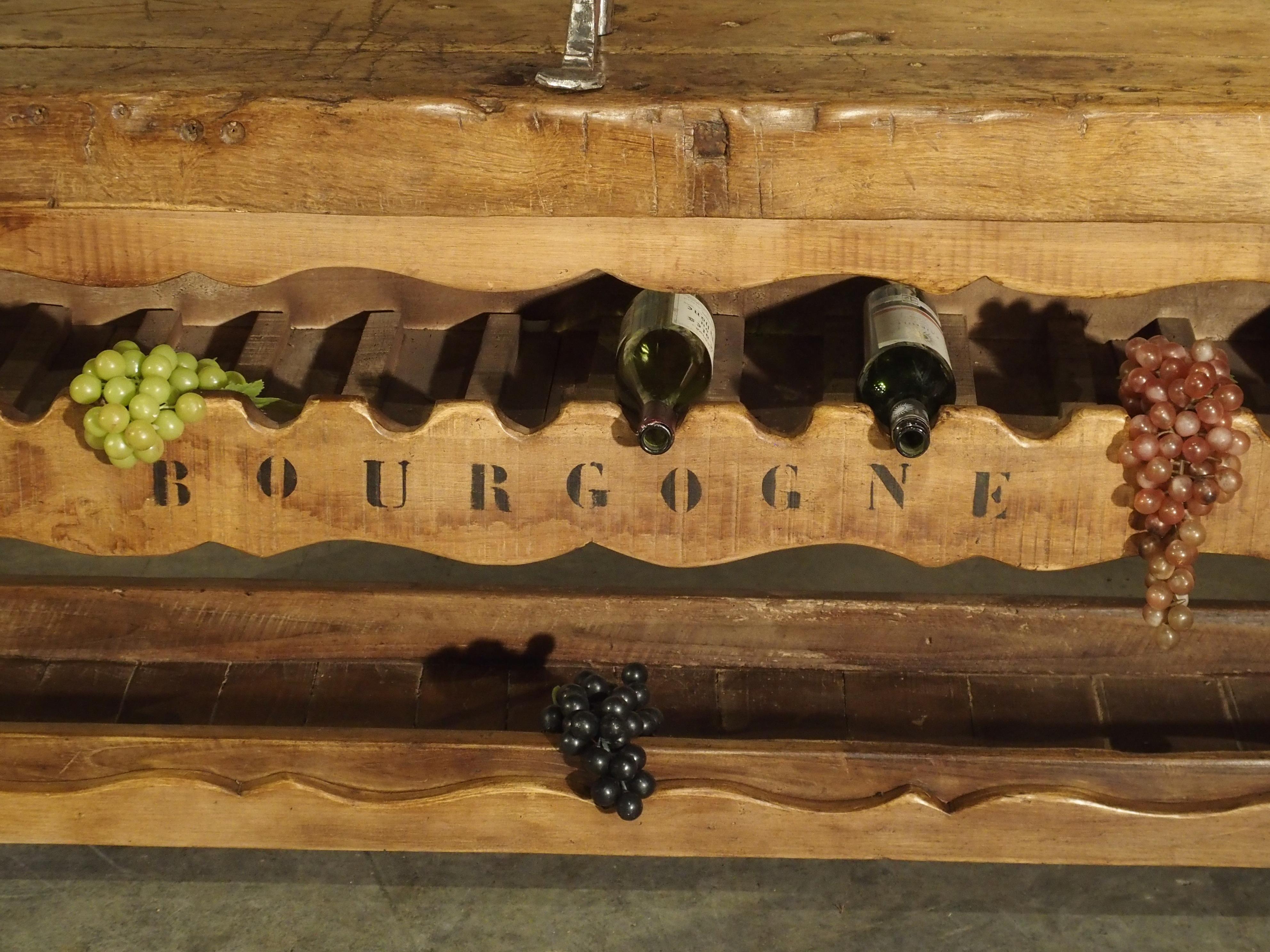Antique Bourgogne French Wine Carrier Converted from a Workbench In Good Condition In Dallas, TX