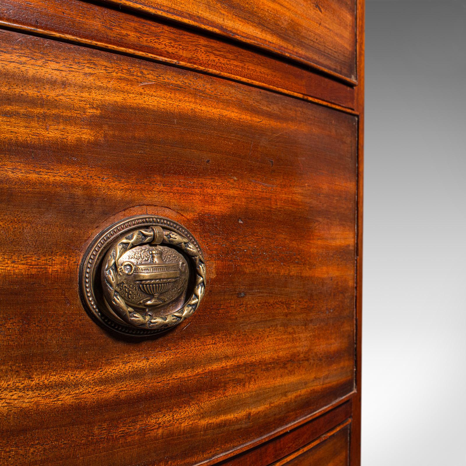 Antique Bow Front Chest of Drawers, English, Bachelors, Bedroom, Georgian, 1790 3
