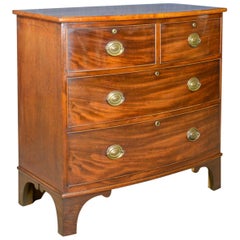 Antique Bow Front Chest of Drawers, English, Georgian, Mahogany, circa 1790