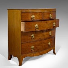 Ancienne commode à façade en arc:: anglaise:: acajou:: Tallboy:: victorienne:: 1870