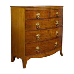 Antique Bow Front Chest of Drawers, English, Mahogany, Tallboy, Victorian, 1870