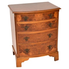 Antique Bow Front Chest of Drawers in Burr Walnut