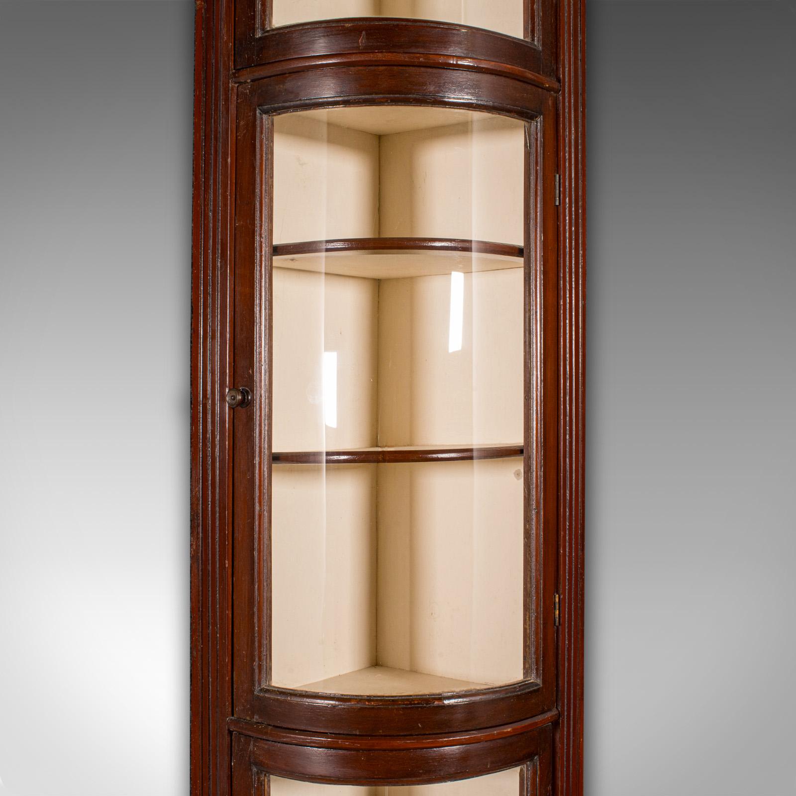 Antique Bow Front Corner Cabinet, English Pine, Chemist, Shop Display, Victorian For Sale 1