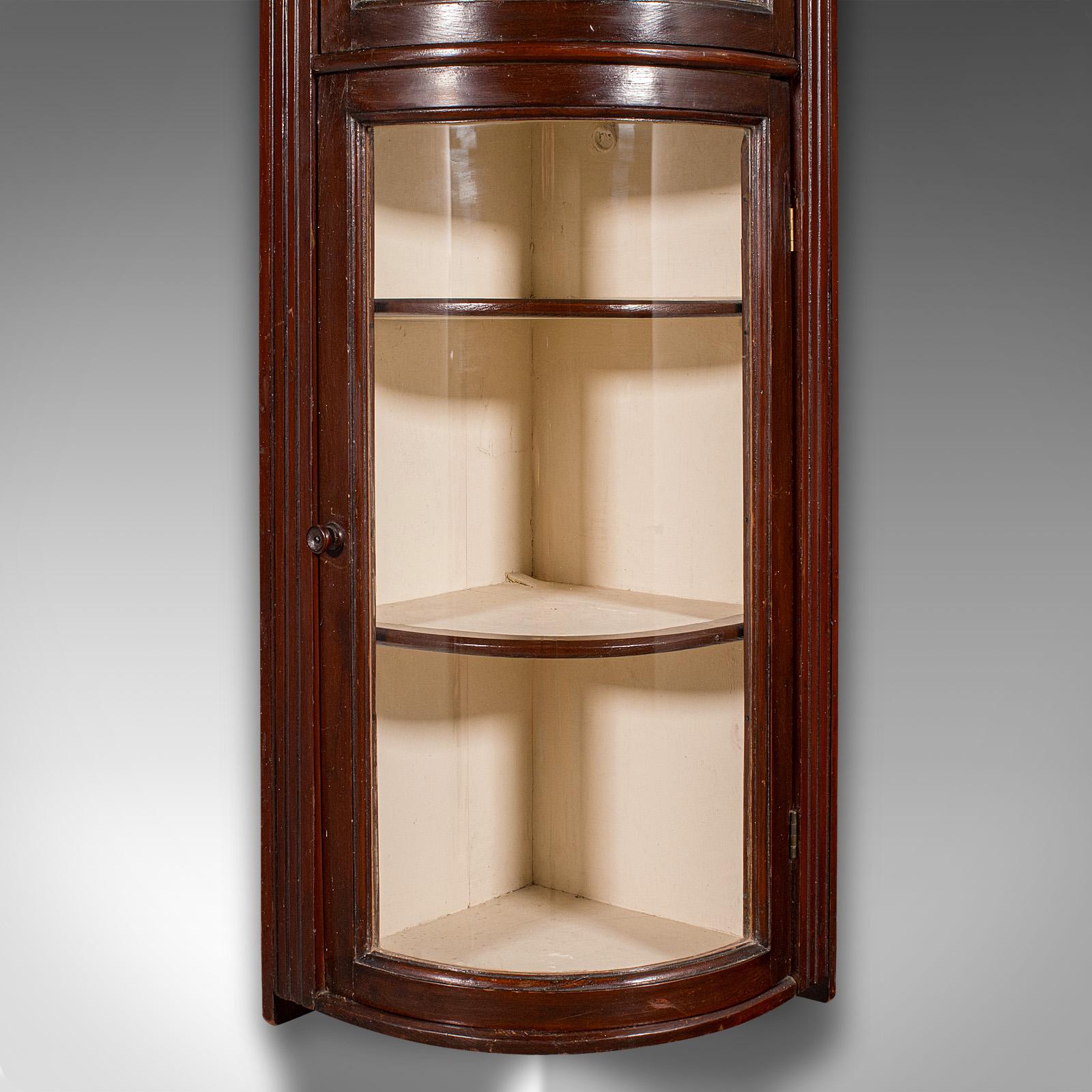 Antique Bow Front Corner Cabinet, English Pine, Chemist, Shop Display, Victorian For Sale 3