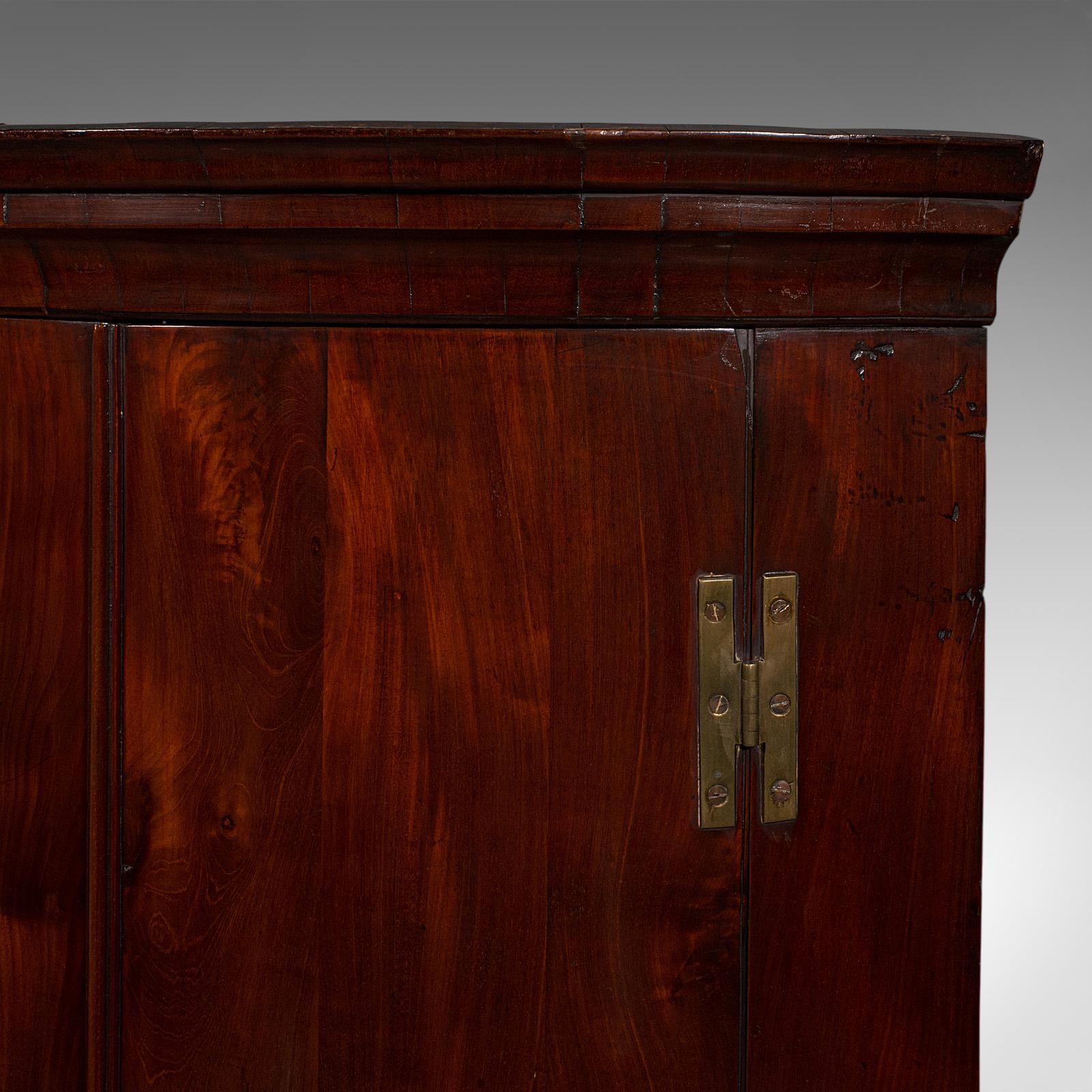 Antique Bow Front Corner Cabinet, English, Wall Cupboard, Georgian, circa 1770 For Sale 1