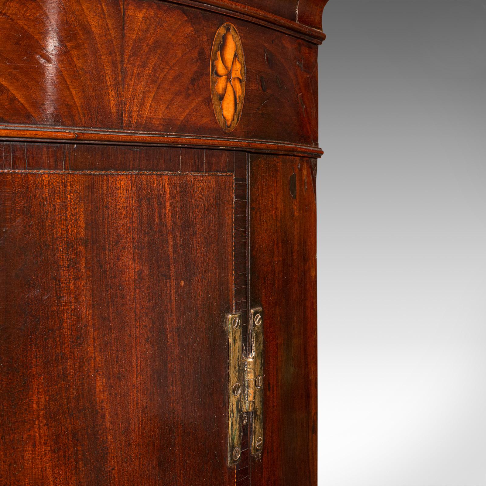 Antique Bow Front Corner Cabinet, English, Wall Cupboard, Georgian, Circa 1780 For Sale 2