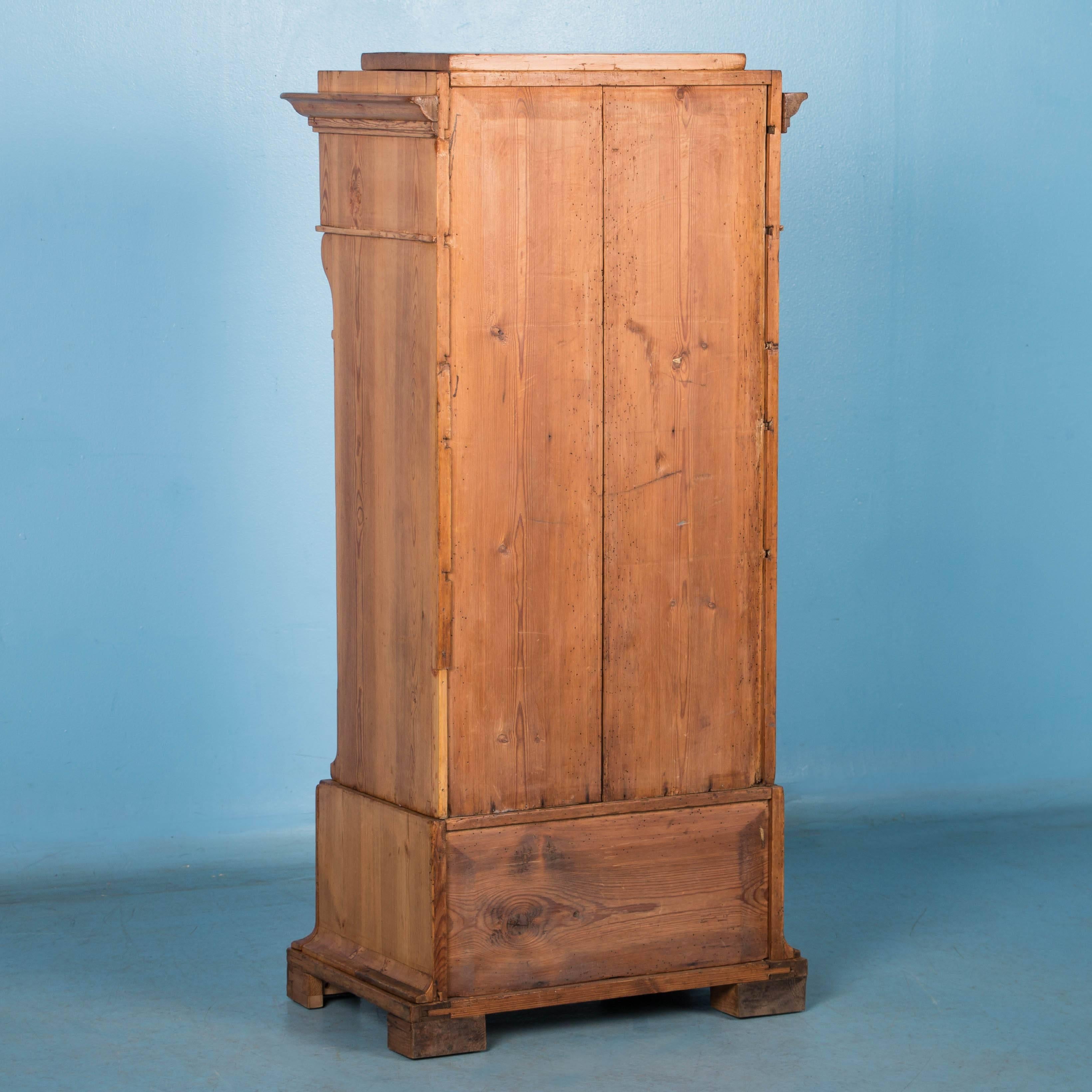 Antique Danish Bow Front Country Pine Cabinet 1