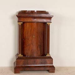 Antique Bow Front Mahogany Biedermeier Cabinet from Denmark