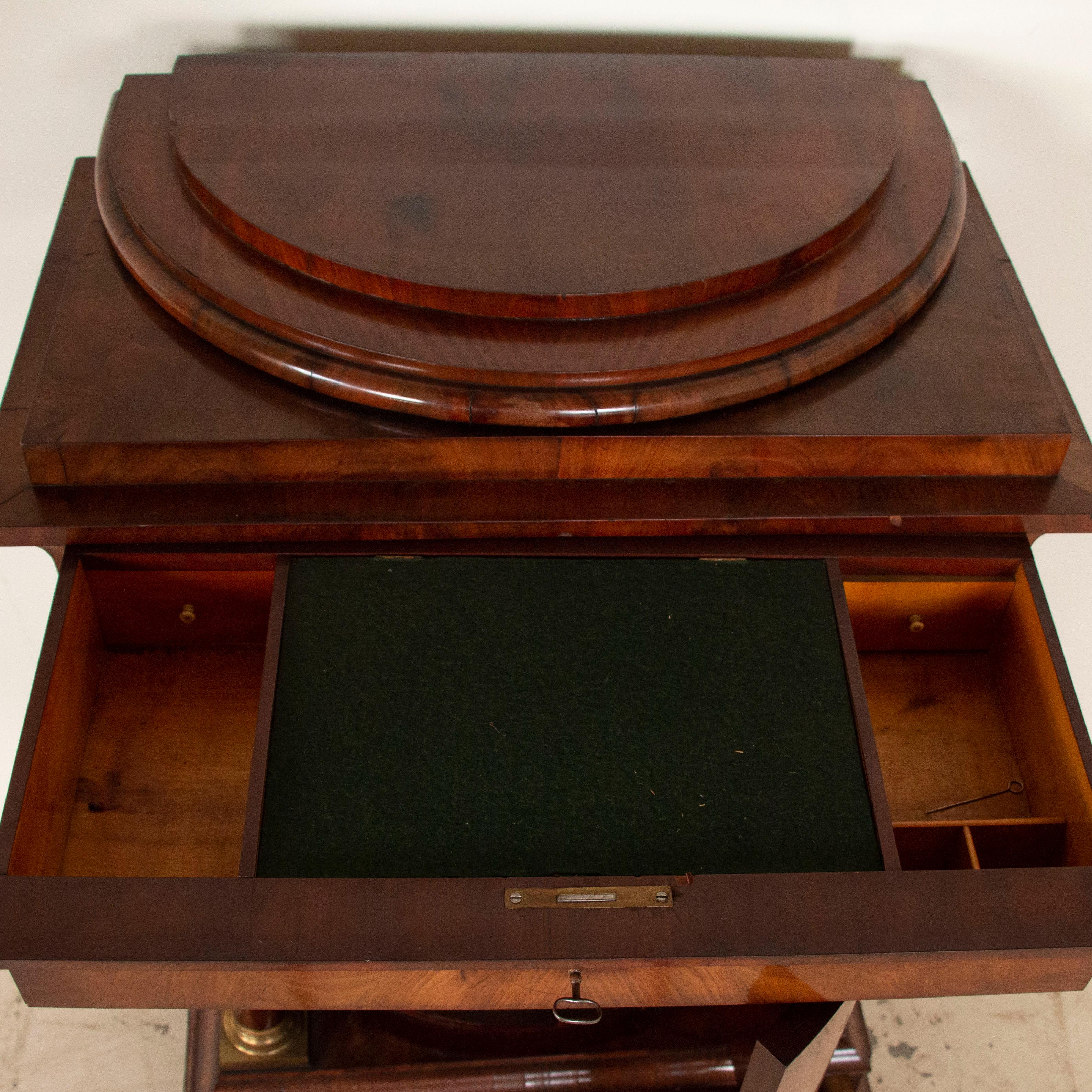 Antique Bow Front Mahogany Biedermeier Cabinet from Denmark In Good Condition In Round Top, TX