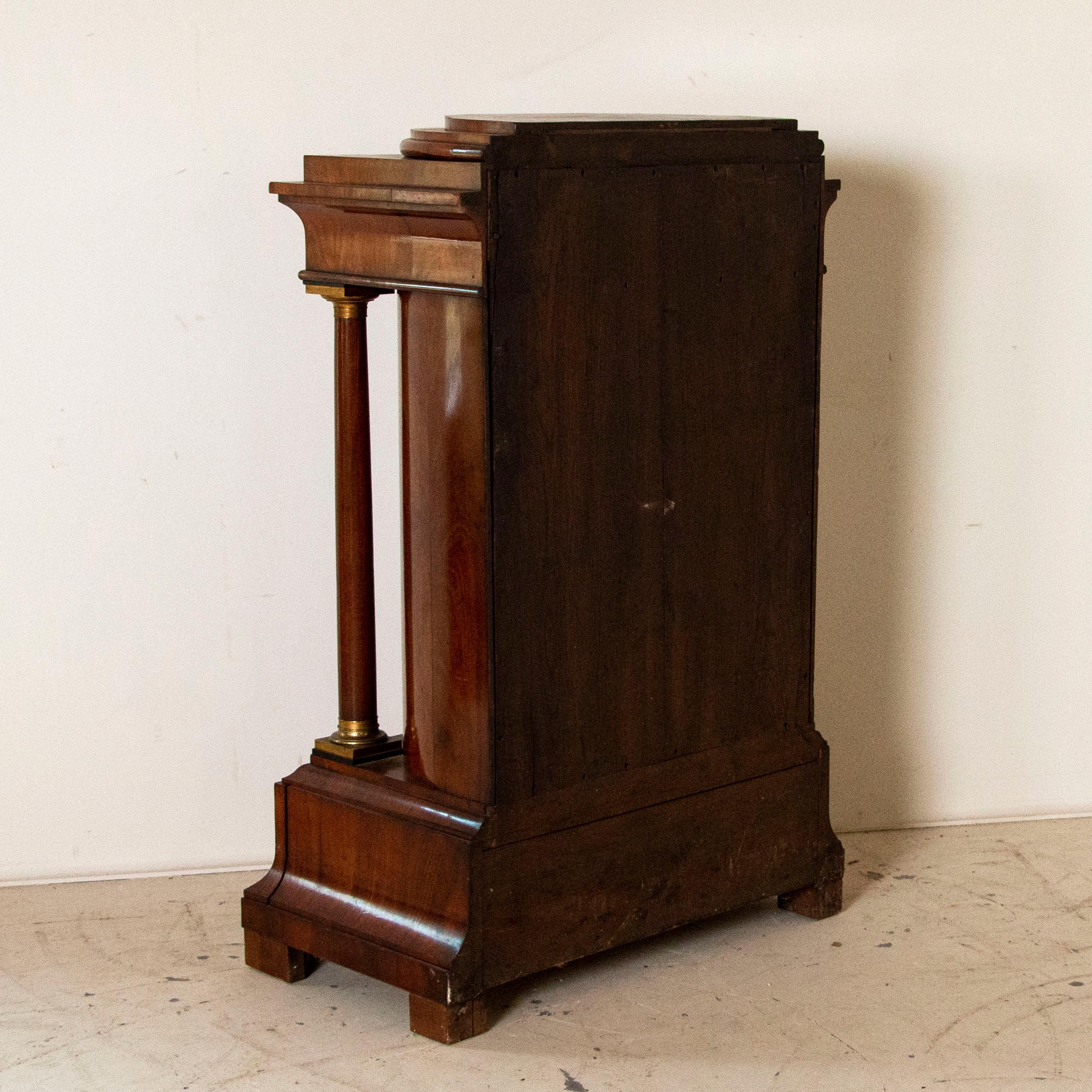 Antique Bow Front Mahogany Biedermeier Cabinet from Denmark 2