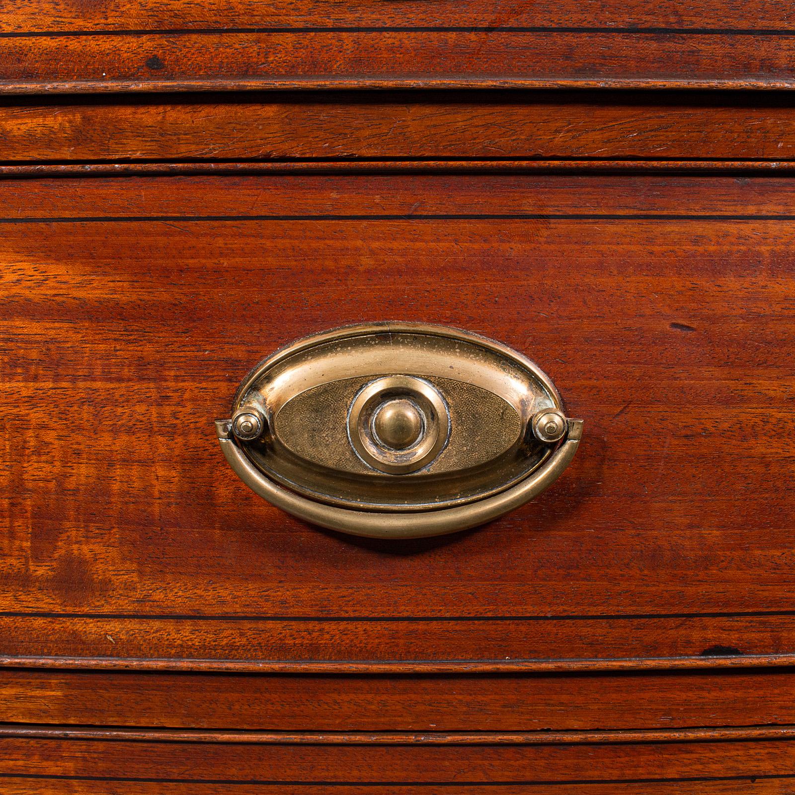 Antique Bow Front Tallboy, English, Chest of Drawers, Bedroom, Georgian, C.1780 5