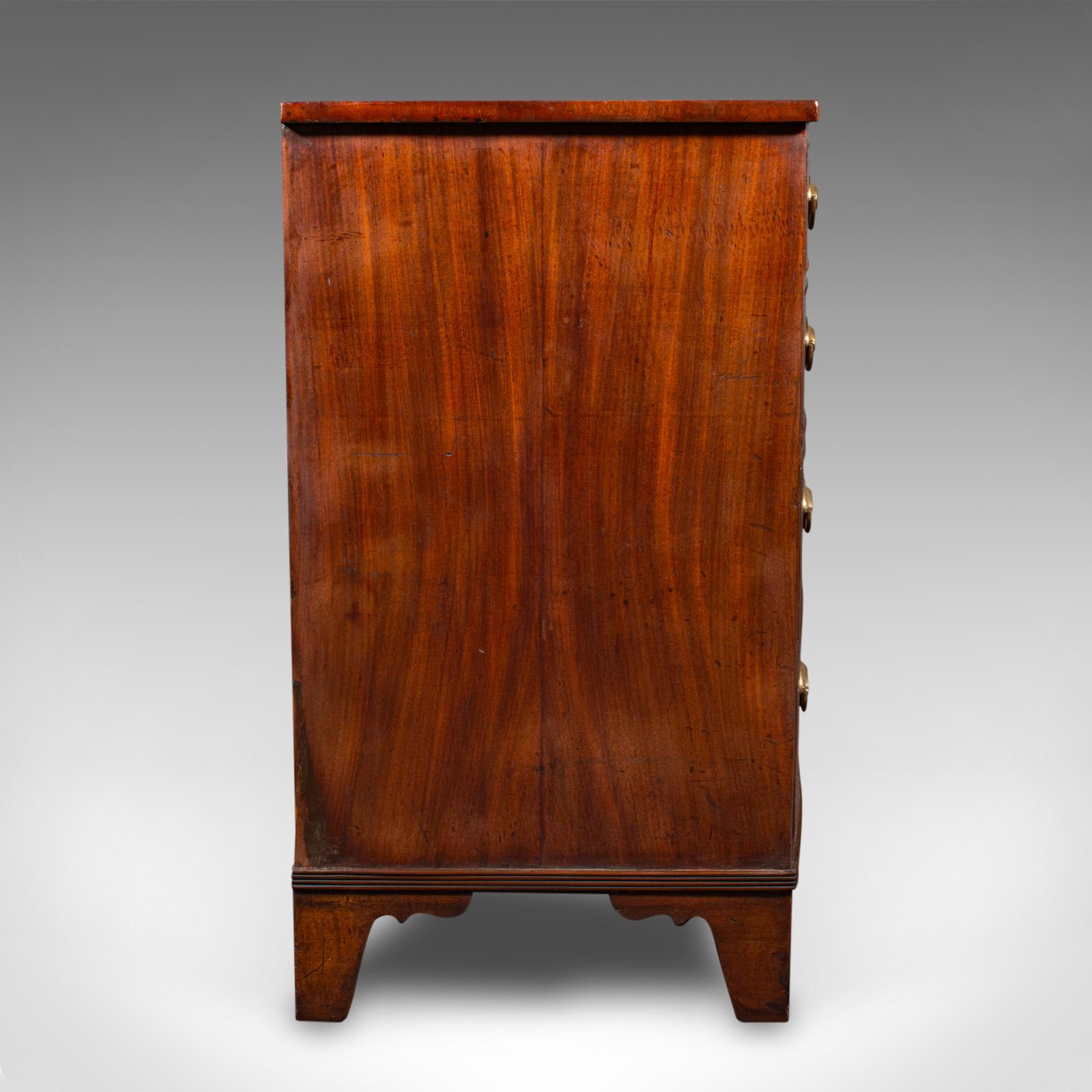 British Antique Bow Front Tallboy, English, Chest of Drawers, Bedroom, Georgian, C.1780