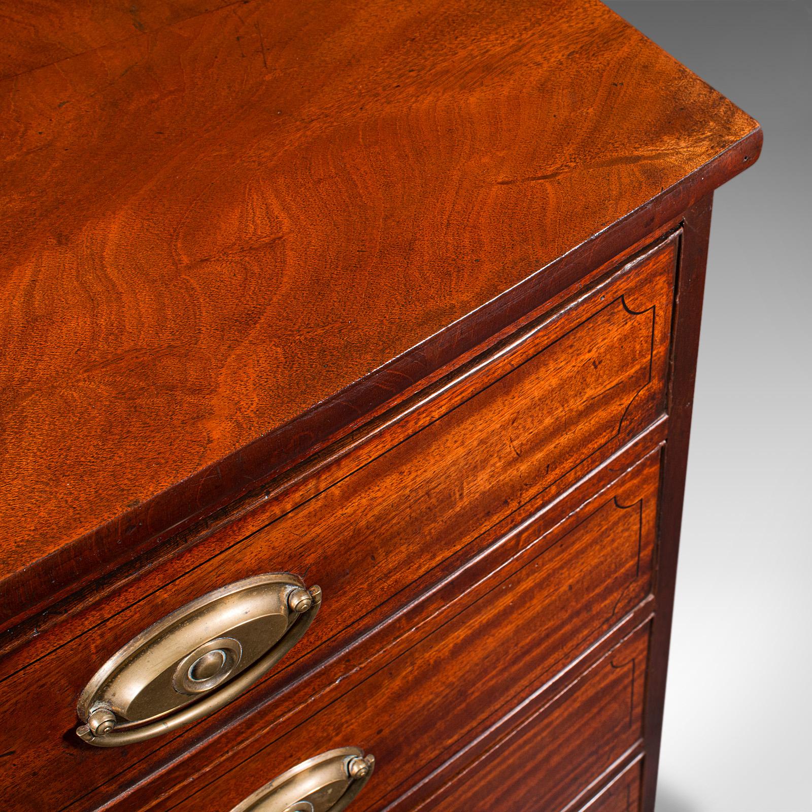 Antique Bow Front Tallboy, English, Chest of Drawers, Bedroom, Georgian, C.1780 3