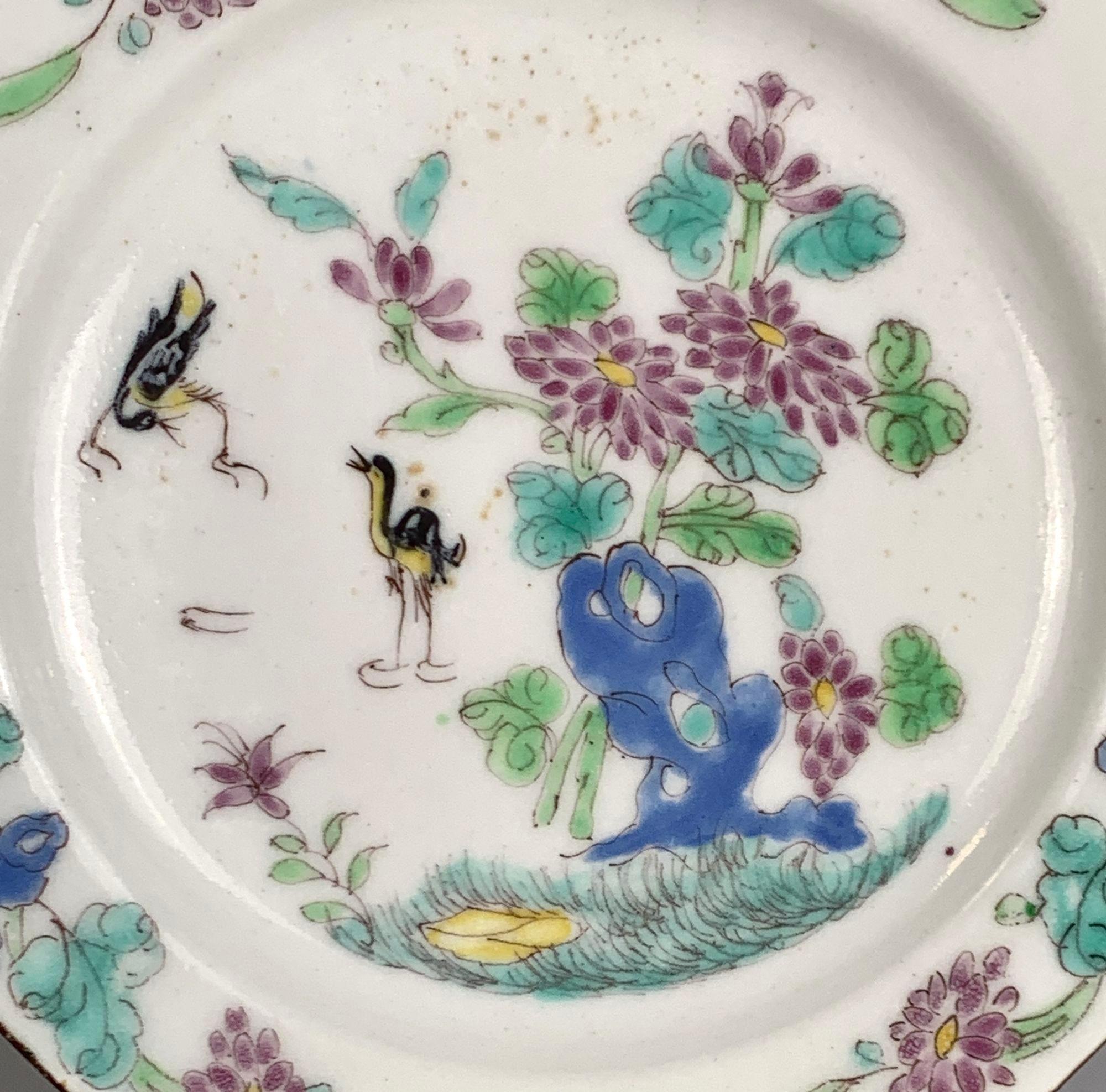 Chinoiseries Ancienne assiette Bow Porcelain England Circa 1760 en vente