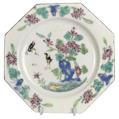 Antiguo Plato de Bow Porcelain Inglaterra Circa 1760