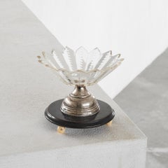 Antike Schale aus Silber, Bakelit und Kristall, 1930er Jahre