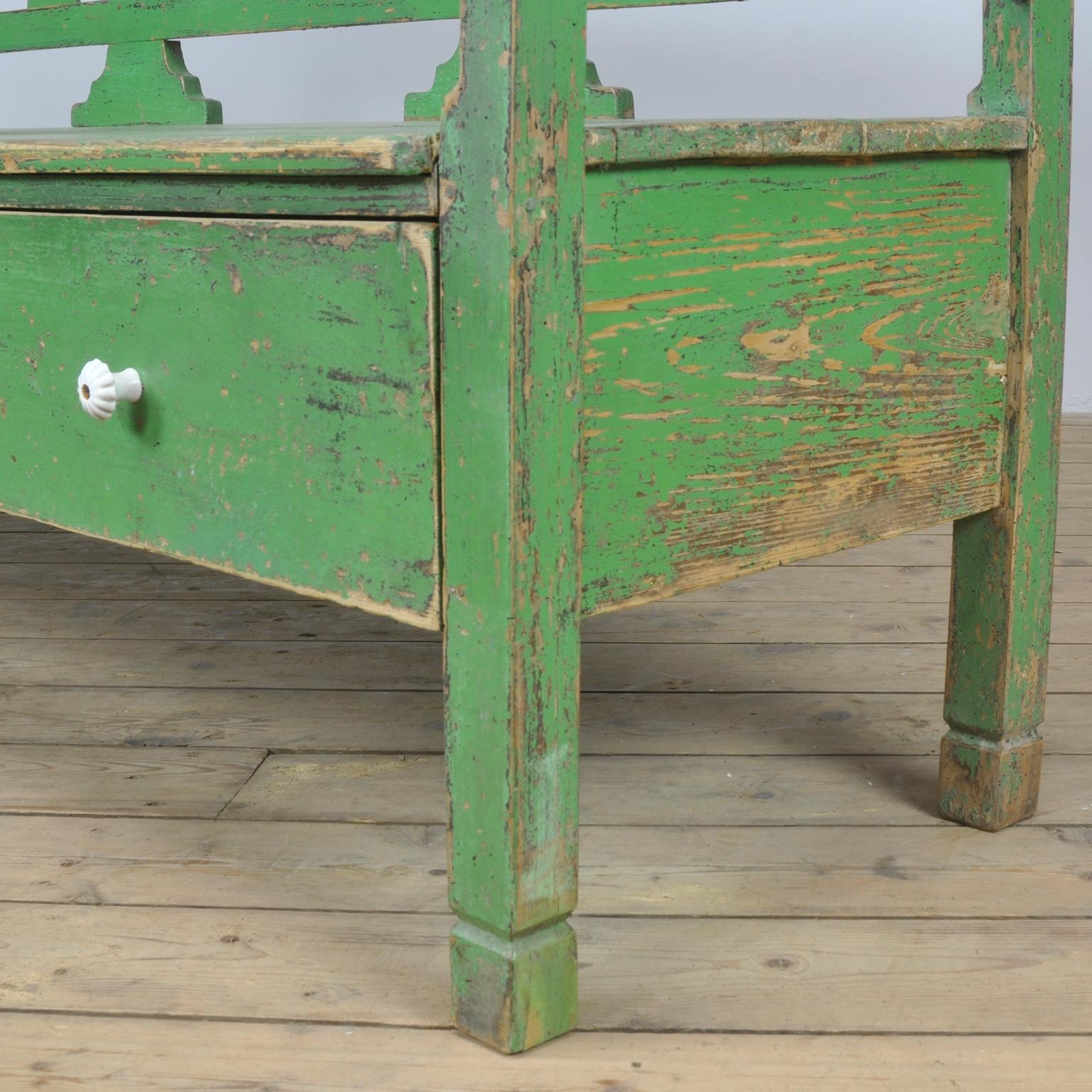 Hungarian Antique Box Bench, 1920s