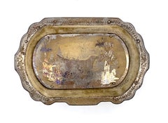 Antique Box Dog Token Of Fidelity + Friendship Polished Steel Velvet Leather