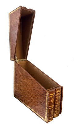 Antique Box Fake Double Book Box Secret Box Cardboard Gold Impressed