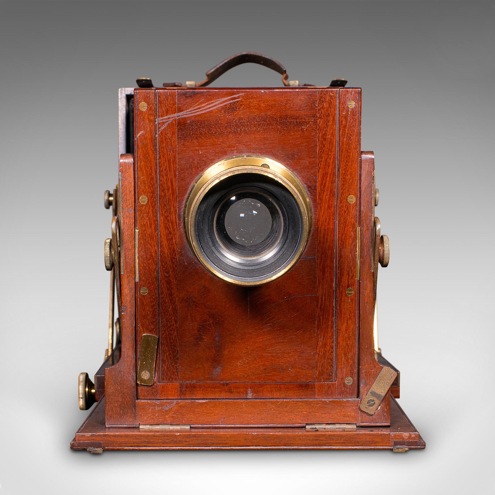 British Antique Box Field Camera and Tripod, English, Accessories, Ornamental, Victorian For Sale