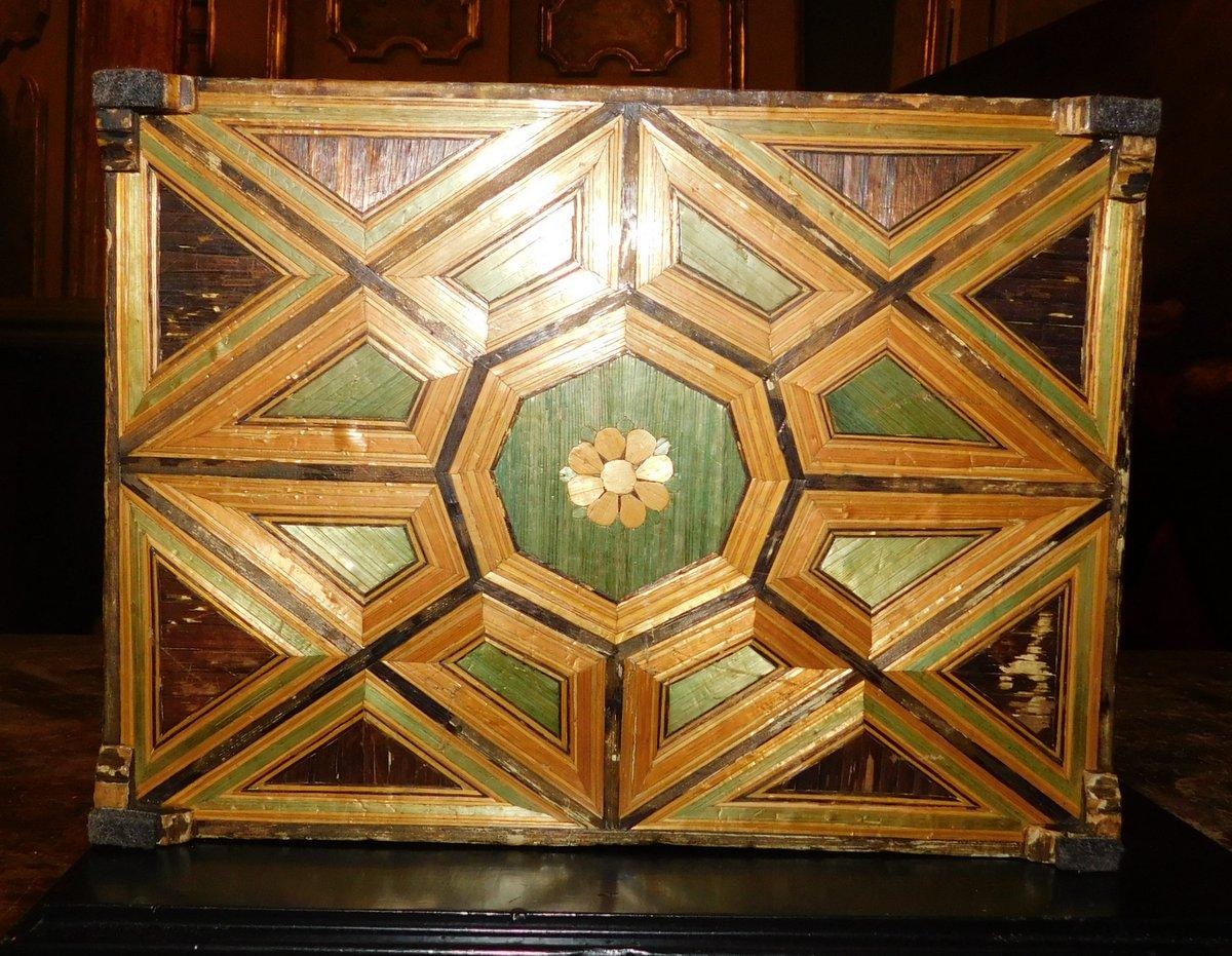 Antique Box in Inlaid Straw Threads, Classic Landscapes on All Sides, '800 Italy For Sale 11