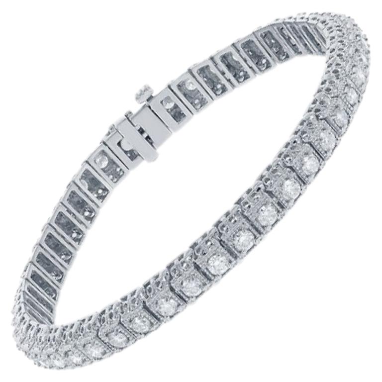Box Style Diamond Tennis Bracelet, 1 Carat of Diamonds Set in 14 Karat