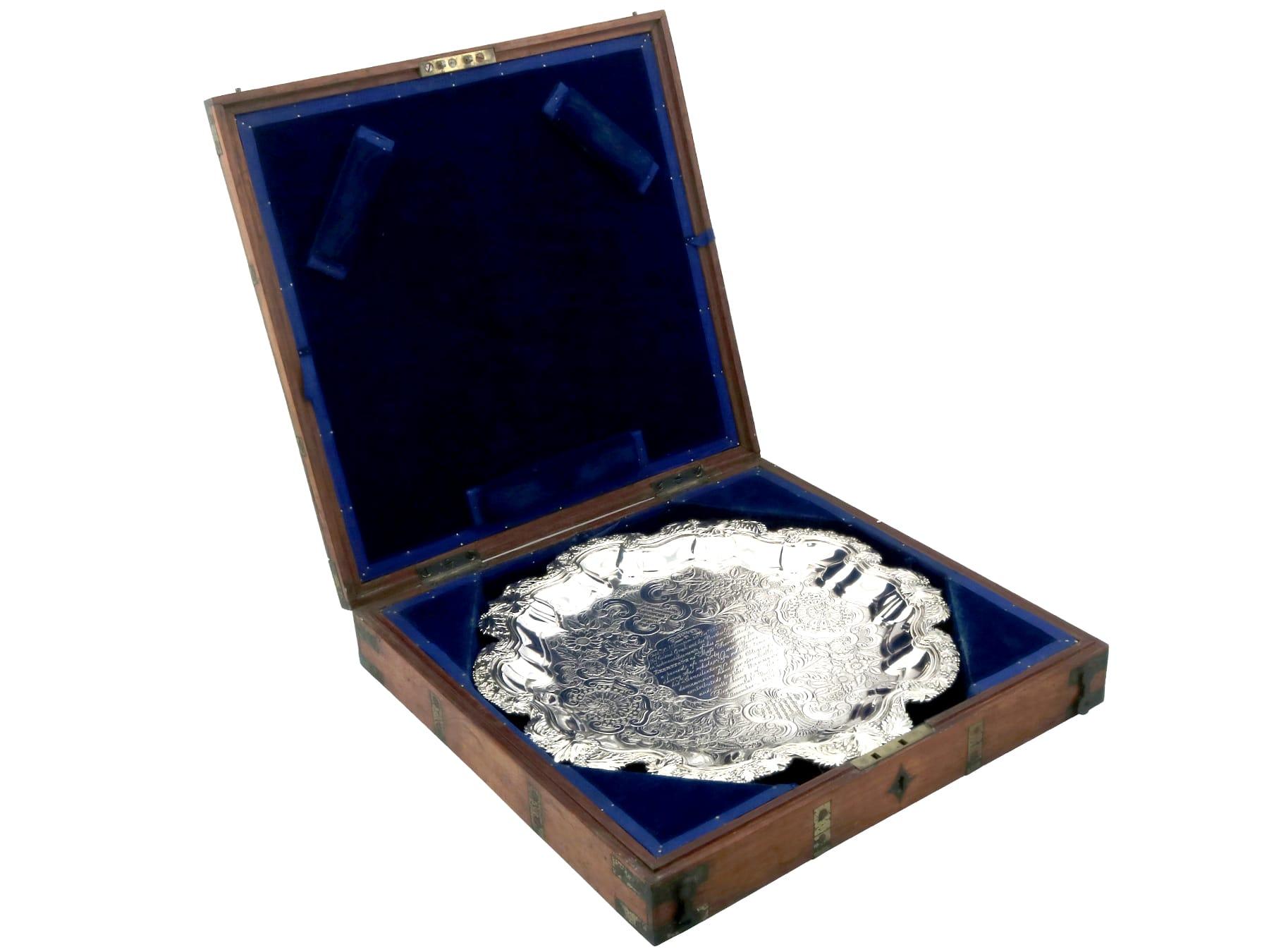 Salière en argent coloniale indienne (1842), ancienne boîte. en vente 5