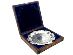 Antique Boxed Indian Colonial Silver Salver (1842)