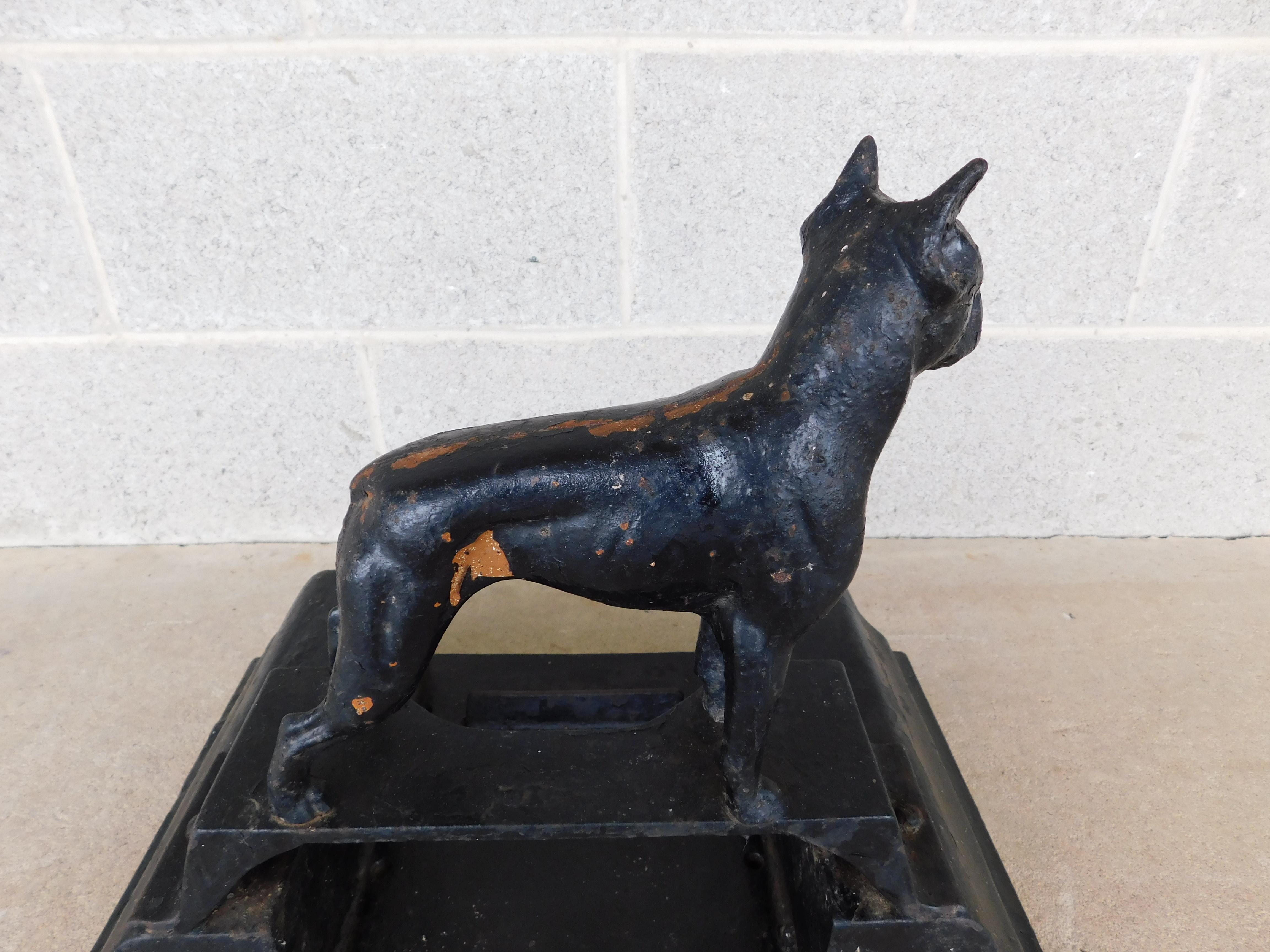 Antique Boxer Bull Dog Cast Iron Boot Scraper For Sale 6