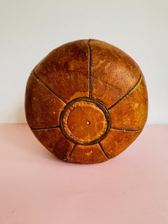 Antique boxing ball. Leather boxing bag. Unique early 1900 boxing speed bag.