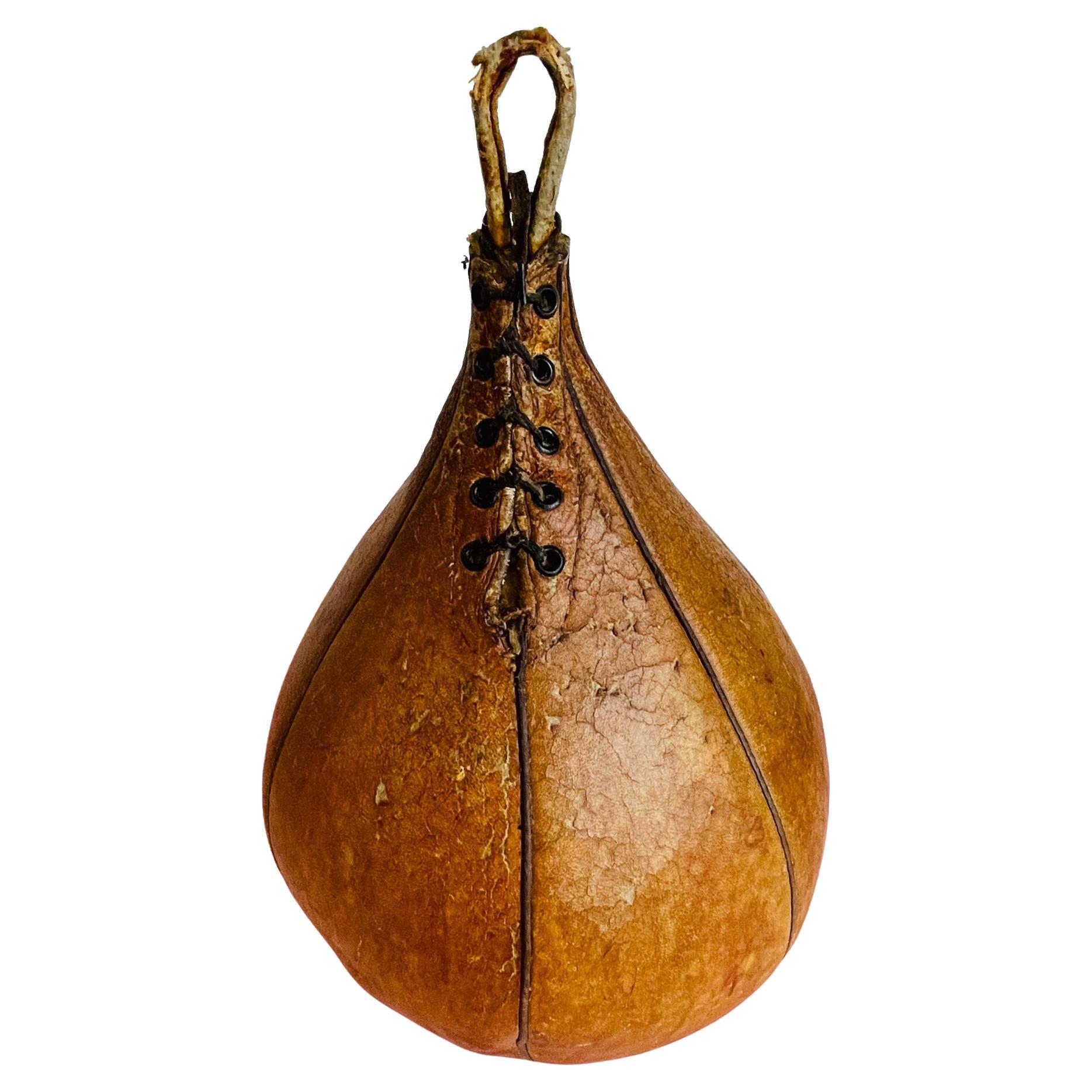  Antique boxing ball. Leather boxing bag. Unique early 1900 boxing speed bag. For Sale