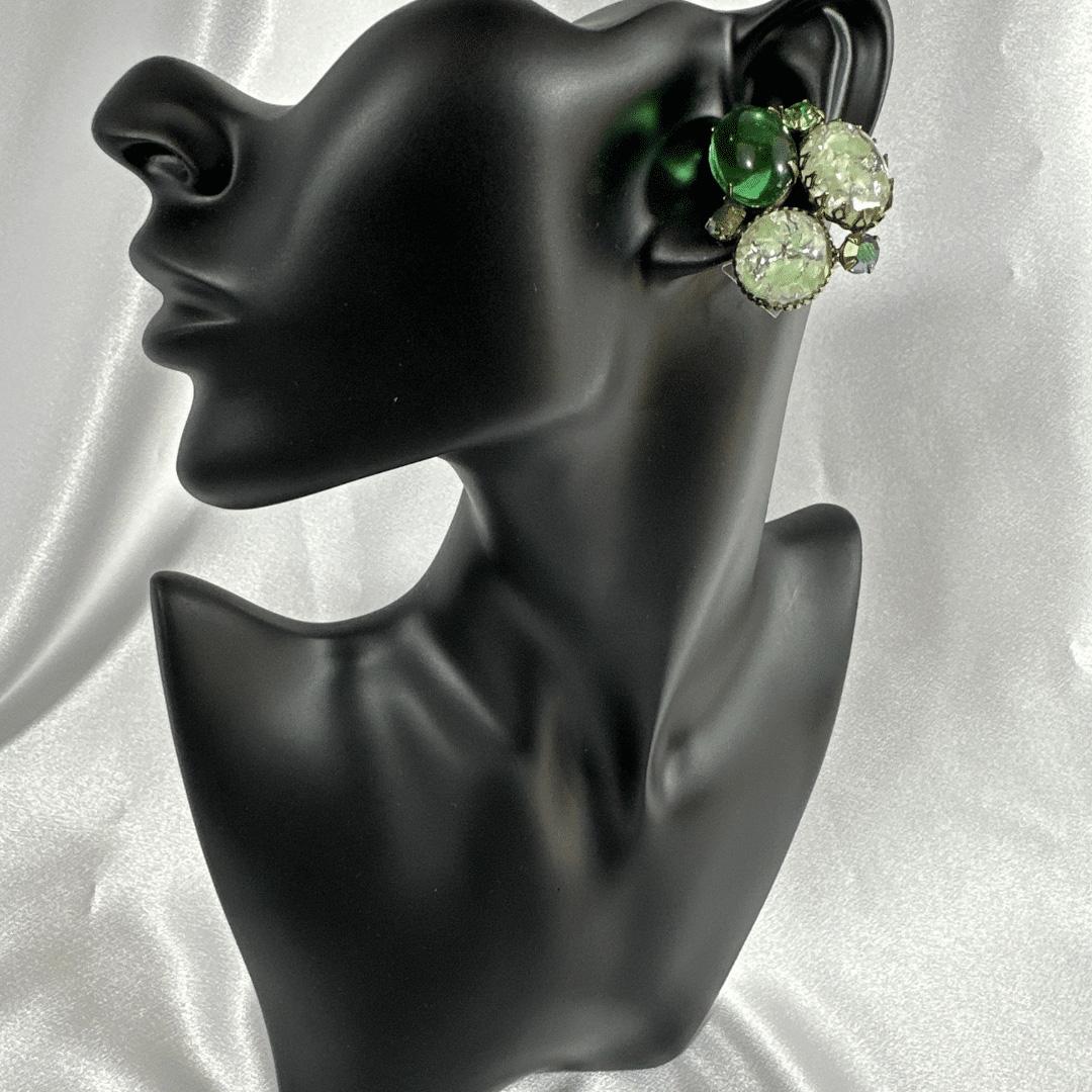 Antique Bracelet & Earrings Vintage Regency Bracelet & Earrings Green Crystal

Bracelet Length: 7