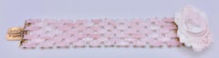 Antique Gold Pink Shell Cameo Bracelet