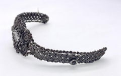 Antique Bracelet Silesian Wire Iron Wire Mesch Polished Steel Eternity Knot