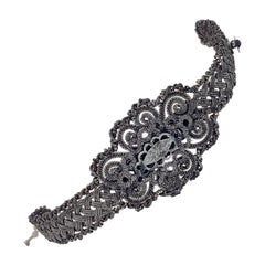 Bracciale antico Filo di Slesia Filo di ferro Mesch Acciaio lucido Nodo dell'eternità
