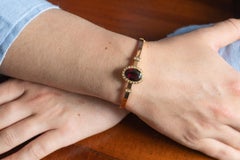 Antique bracelet with garnet and pearls, Austria-Hungary 1872-1922.