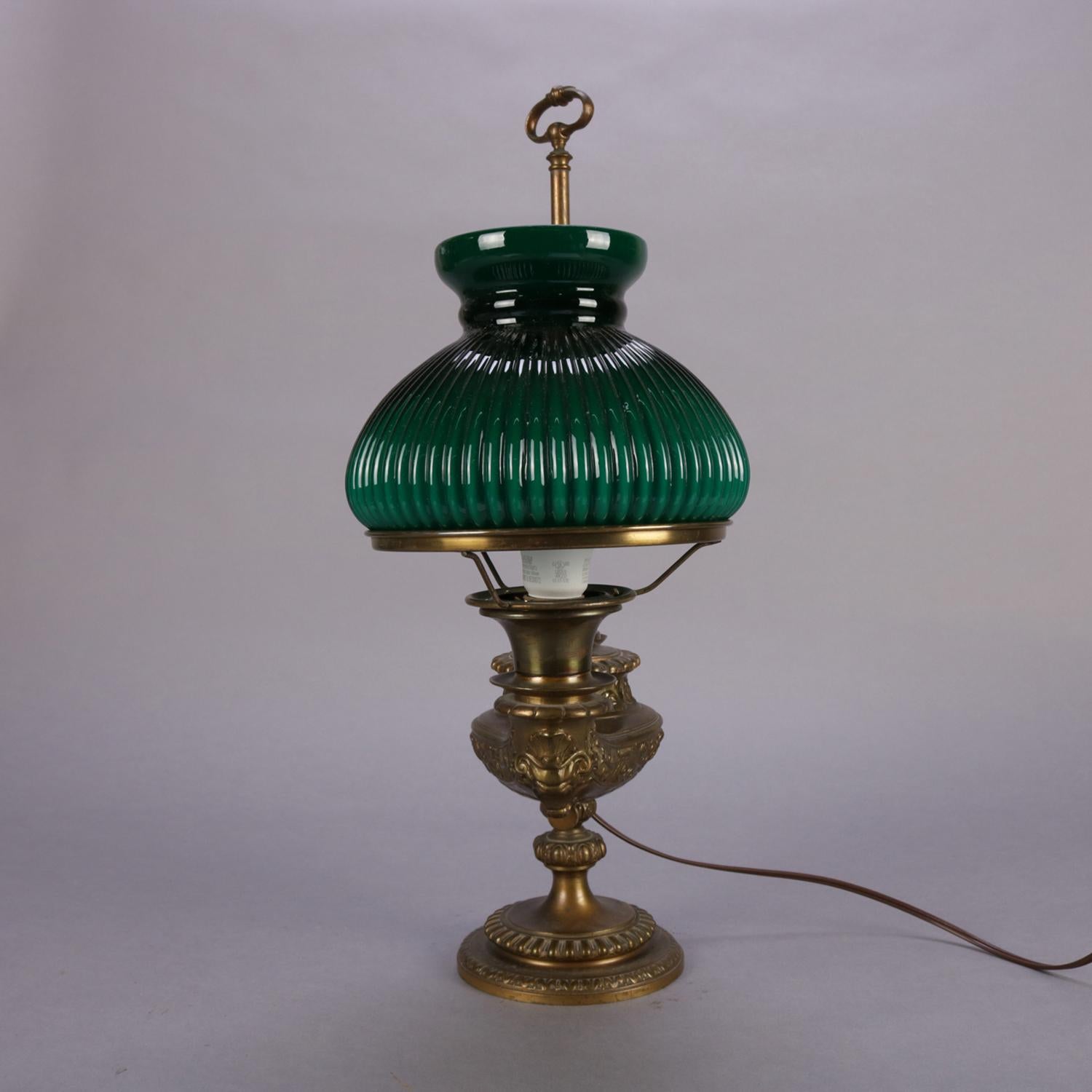19th Century Antique Bradley and Hubbard School Aladdin Style Electric Student Oil Lamp