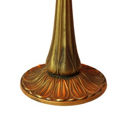 Antique Bradley & Hubbard Arts & Crafts Six Panel Slag Glass Table Lamp C1920