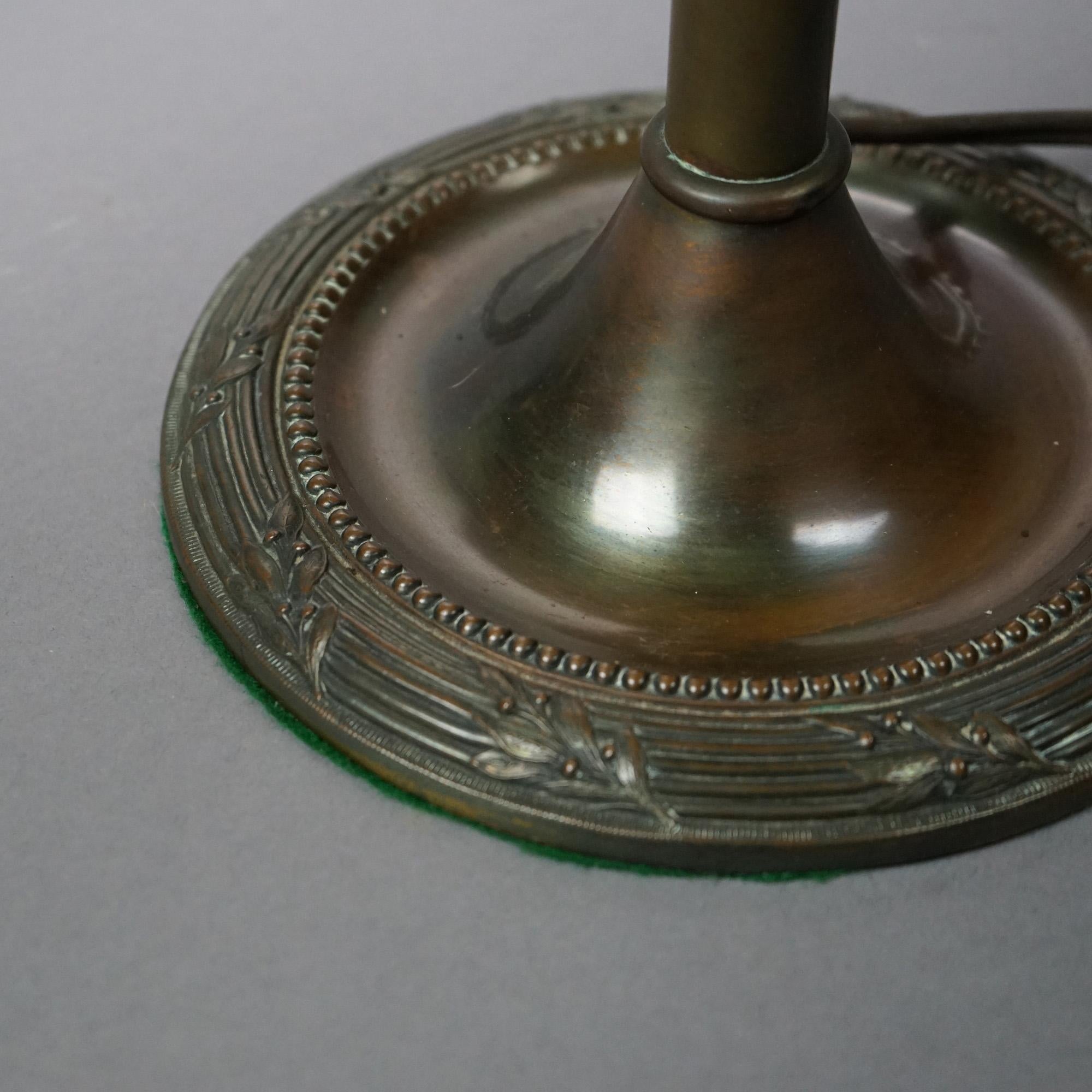 Antique Bradley & Hubbard Arts & Crafts Slag Glass Table Lamp, c1920 3