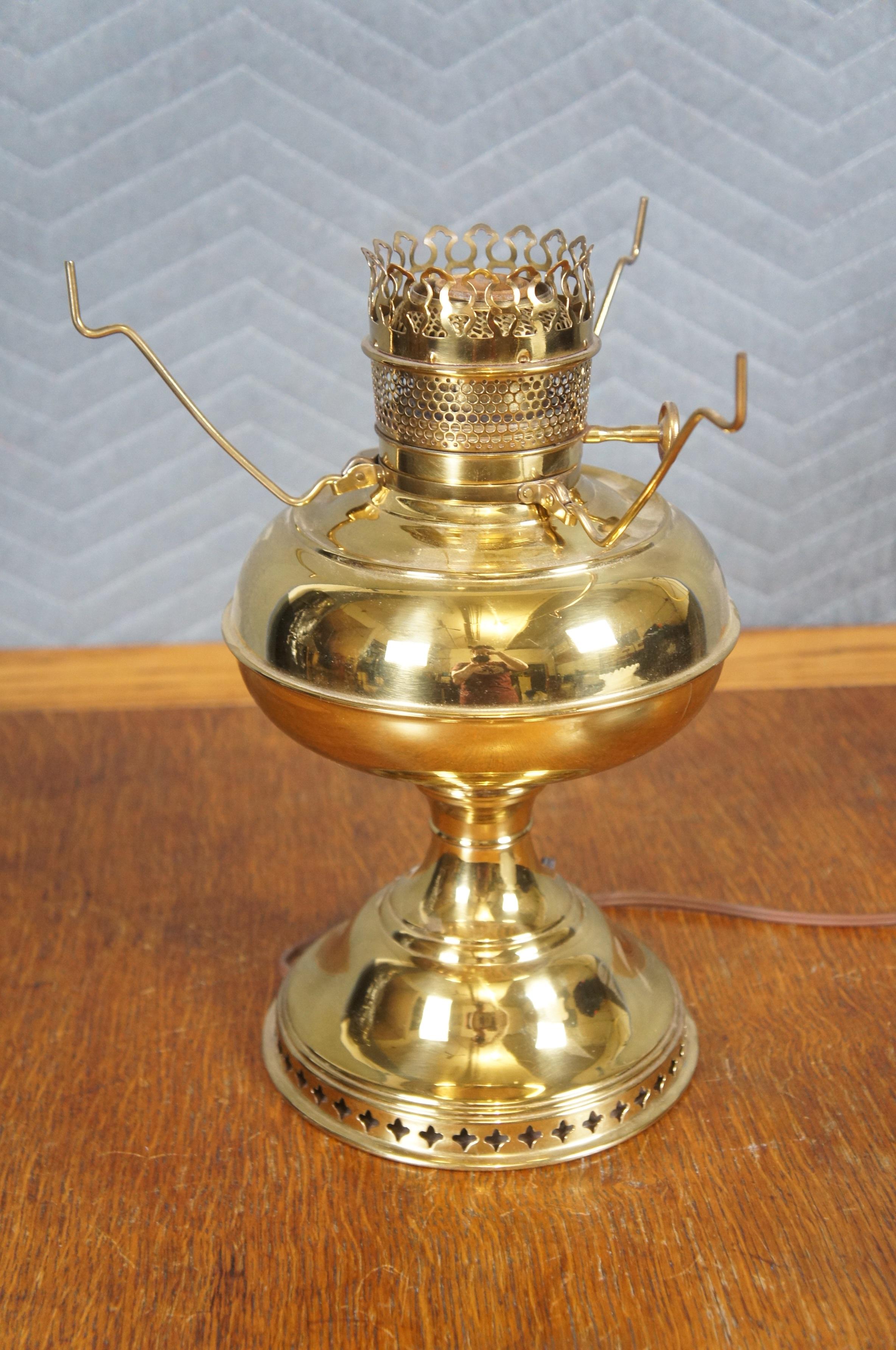 Antique Bradley & Hubbard Brass Hobnail Parlor Hurricane Oil Lamp 17