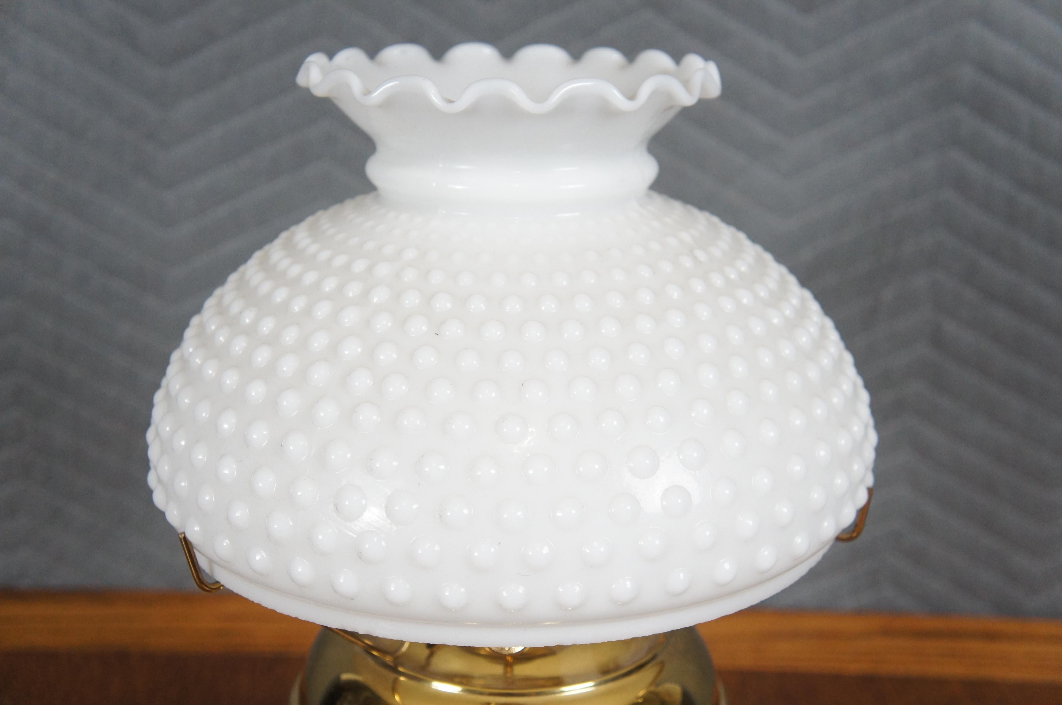 Antique Bradley & Hubbard Brass Hobnail Parlor Hurricane Oil Lamp 17
