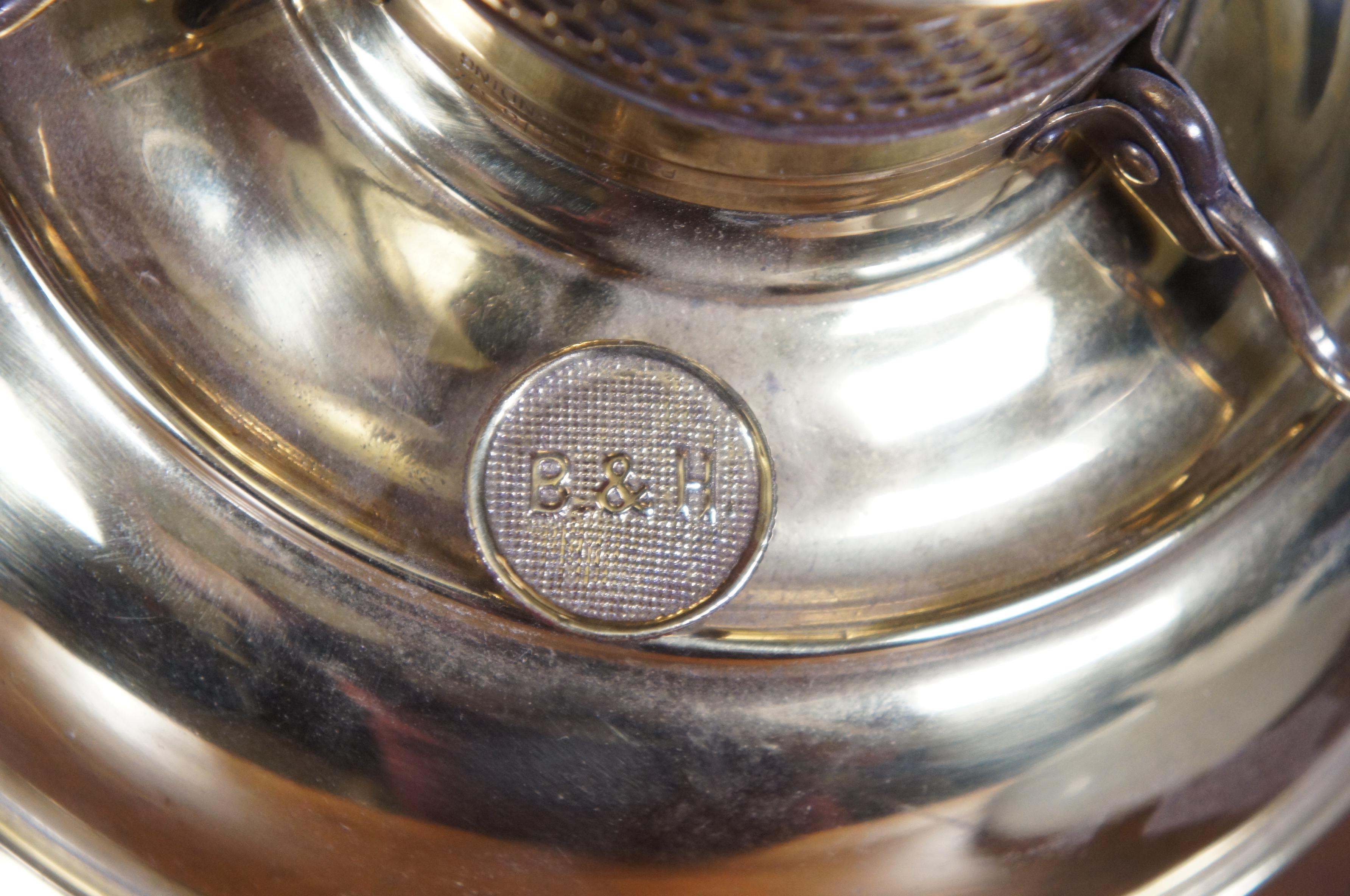 Antique Bradley & Hubbard Brass Hobnail Parlor Hurricane Oil Lamp 17