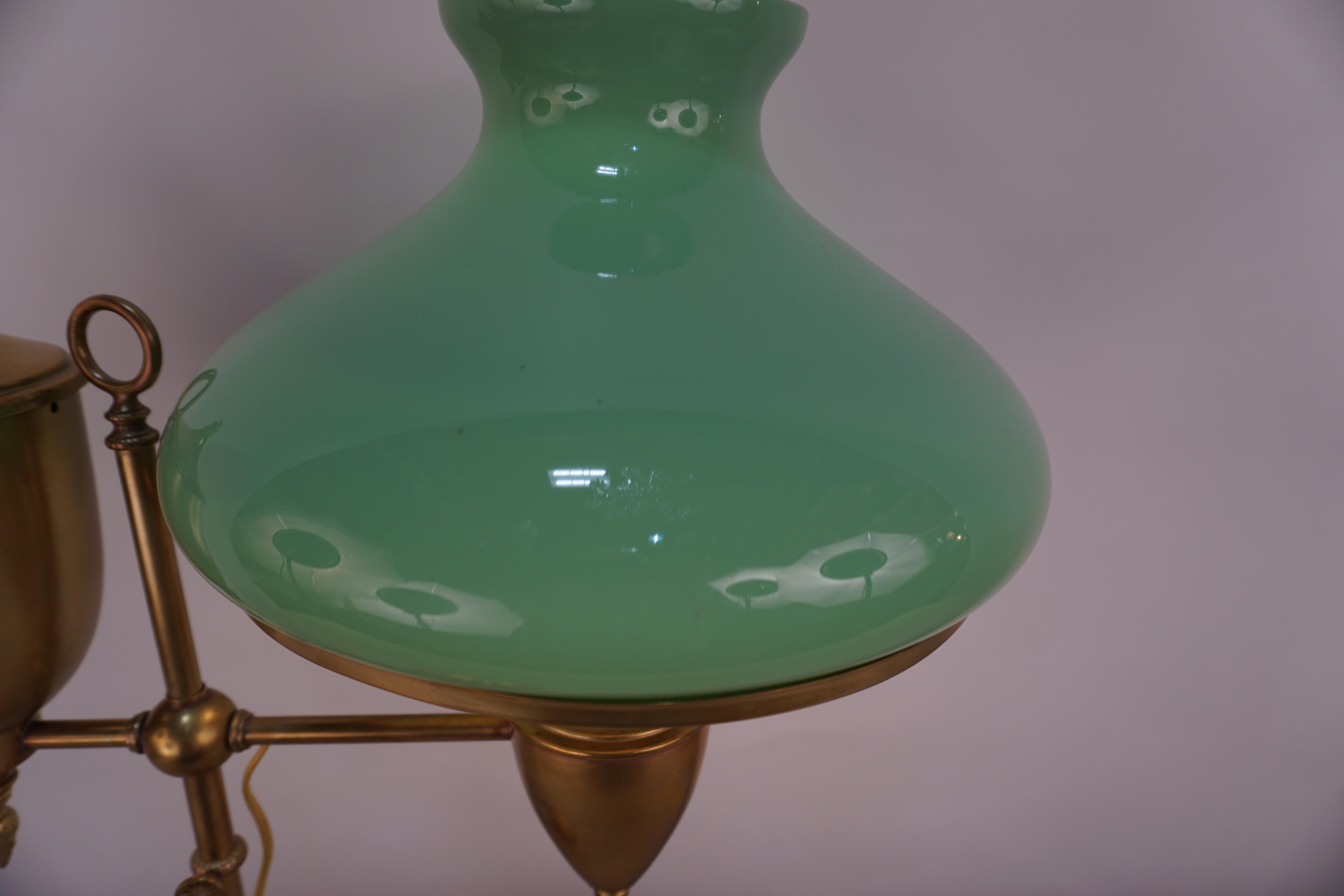 19th Century Antique Bradley & Hubbard Brass Student Table Lamp For Sale