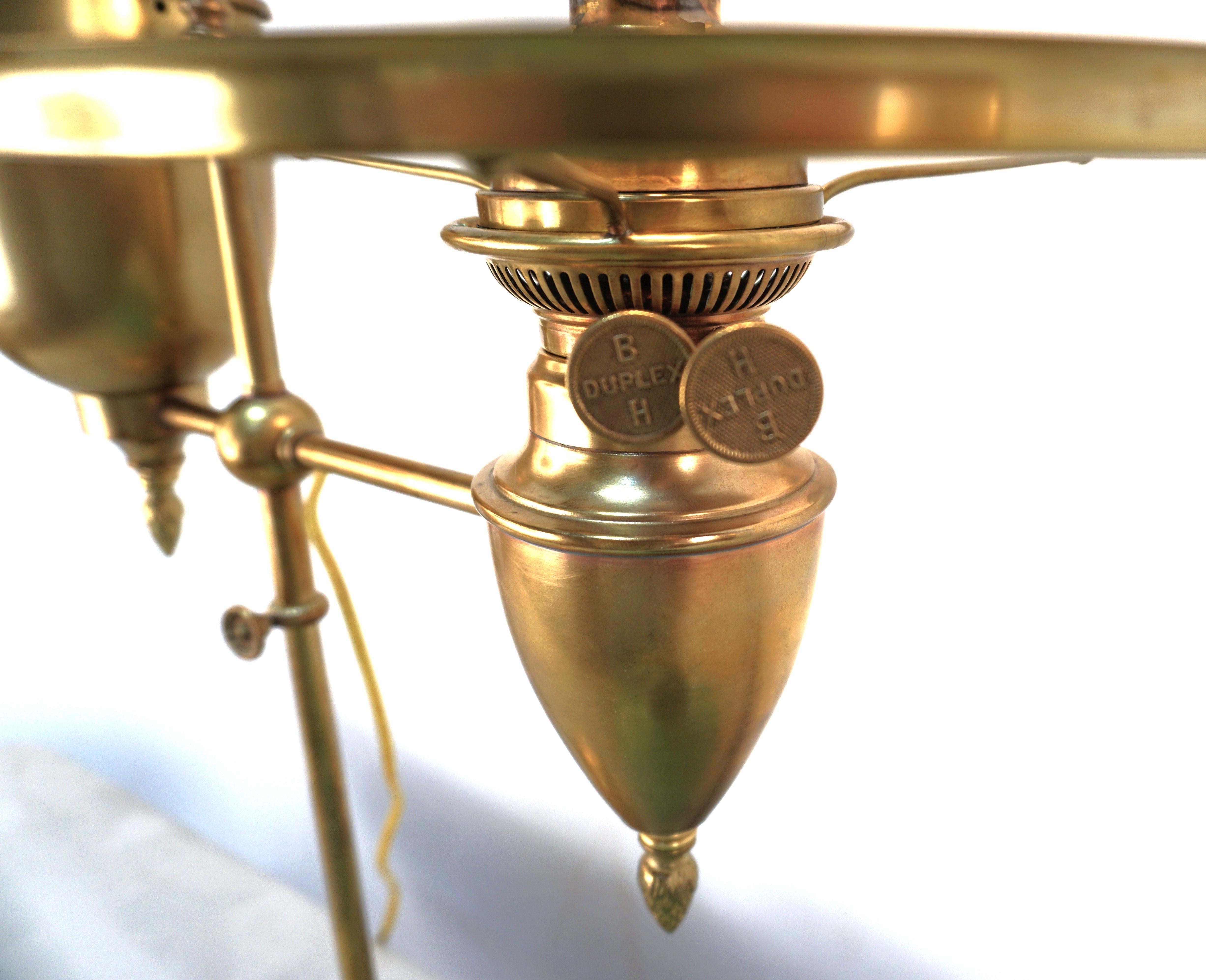 Antique Bradley & Hubbard Brass Student Table Lamp For Sale 1